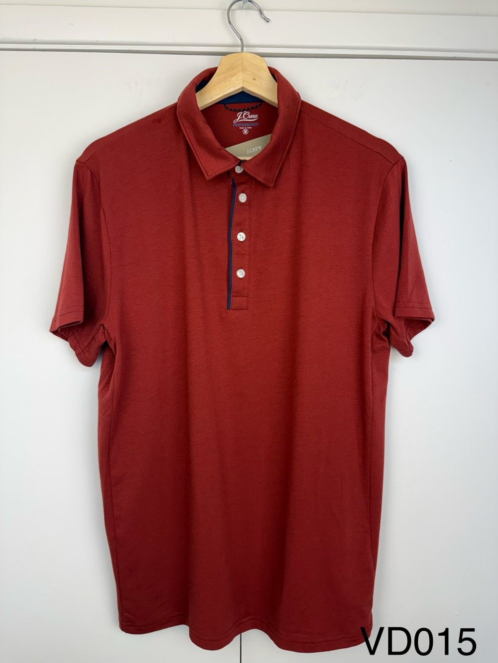 J.Crew Performance Jersey Polo Shirt Men’s M Red Navy Trim